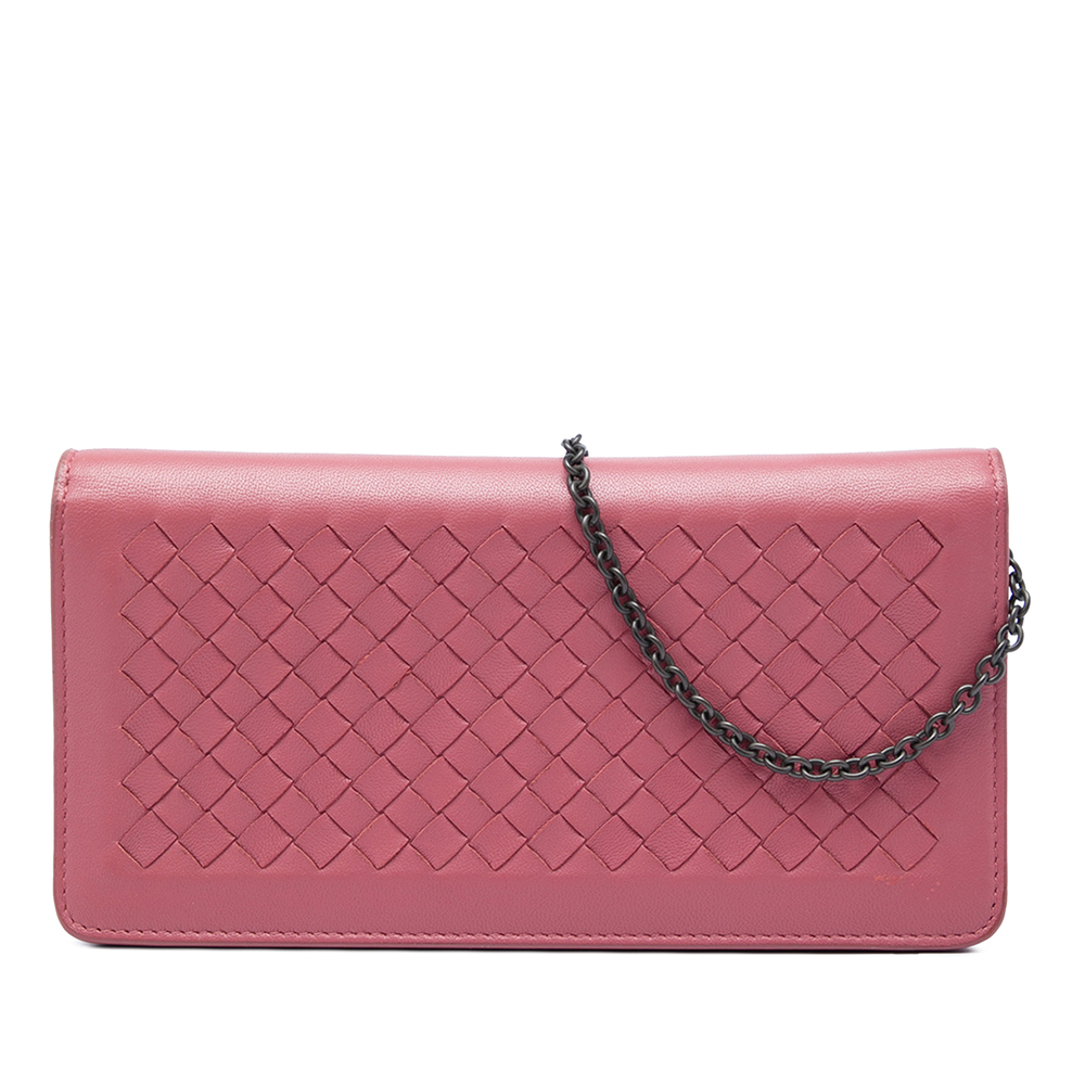 Pre-Loved Bottega Veneta Nappa Intrecciato Continental Wallet on Chain